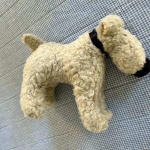 Vintage 1989 OLLIE Terrier Gray Dog Plush  Black Bow North American Bear Co